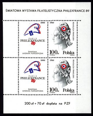 1989 - Pologne BF118 - Bicentenaire de la R�volution fran�aise et Philexfrance \'89
