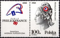 1989 - Pologne Timbre n° 3010 - Bicentenaire de la Révolution française 