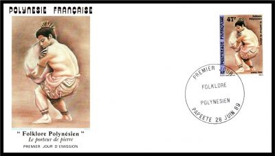 1989 - Polyn�sie Fran�aise 3 FDC n� 333/335 - Folklore polyn�sien 