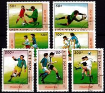 1989 - Vietnam 956/962 - Coupe du monde de football, Italie\'90 (Série complète de timbres oblitérés)