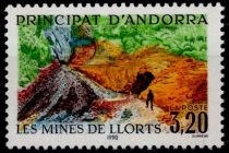 1990 - Andorre Fran&ccedil;ais Timbre n&deg; 386 - Les mines de Llorts
