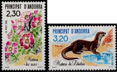 1990 - Andorre Fran�ais Timbres n� 393/394 - Protection de la nature