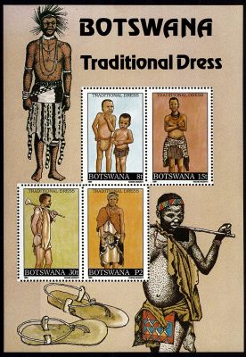 1990 - Botswana Bloc n� 23 - Coutumes vestimentaires