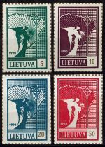 1990 - Lithuanie n° 394/397 - Politique - Restauration de la république lituanienne