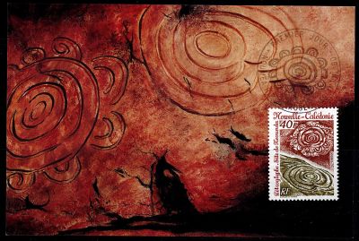 1990 - Nouvelle Cal�donie cartes maximum n� 597, PA 268 - Art rupestre - P�troglyphes