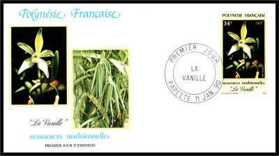 1990 - Polyn�sie Fran�aise 2 FDC n� 350/351 - Ressources traditionnelles - La vanille