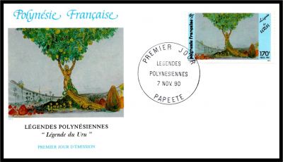 1990 - Polyn�sie Fran�aise 3 FDC n� 368/370 - L�gendes polyn�siennes