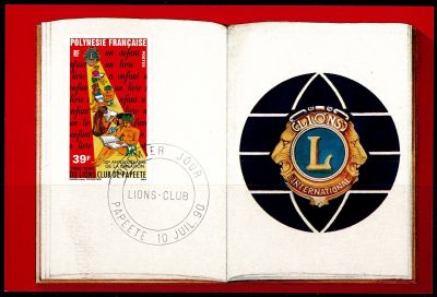 1990 - Polyn�sie Fran�aise carte maximum n� 362 - Organisation civile - Lions Club