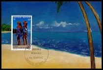 1990 - Polynésie Française cartes maximum n° 365/367 - Costumes - Journée mondiale du tourisme
