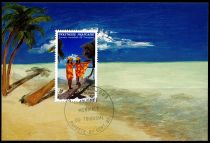 1990 - Polynésie Française cartes maximum n° 365/367 - Costumes - Journée mondiale du tourisme