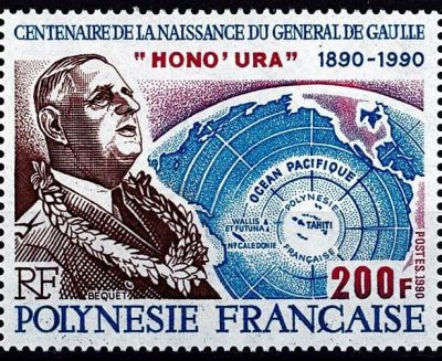 1990 - Polyn�sie paire 364A - Centenaire de la naissance du G�n�ral de Gaulle (1890-1970)