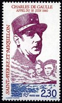 1990 - Saint Pierre et Miquelon 521 - Cinquantenaire de l\'Appel à la résistance du Général de Gaulle 