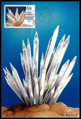 1990 - T.A.A.F. carte maximum n� 153 - Min�raux - Aragonite