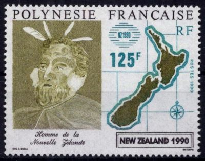 1990 - Timbre Polyn�sie 363 - \ Nouvelle-Z�lande 1990\ , exposition philat�lique internationale � Auckland