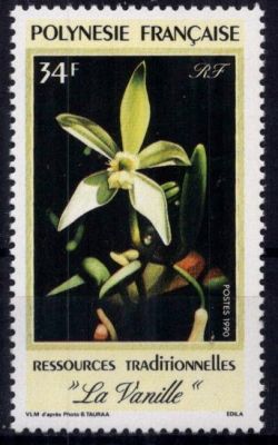1990 - Timbres Polyn�sie 350/351 - Ressources traditionnelles, la vanille