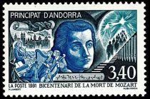 1991 - Andorre français n° 408 - Compositeur - Mozart