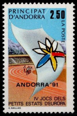 1991 - Andorre Fran�ais Timbre n� 401 - IVe Jeux sportifs des petits �tats d\'Europe