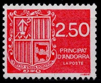 1991 - Andorre Fran�ais Timbre n� 409 - Type blason d\'Andorre