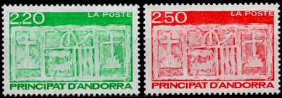 1991 - Andorre Fran�ais Timbres n� 410/411 - Type Ecu primitif des Vall�es