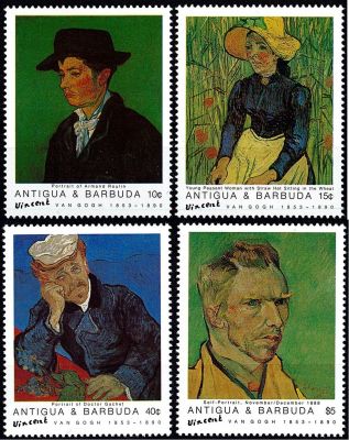 1991 - Antigua Timbres n� 1334/1337 - Peintres - Centenaire de la mort de Vincent Van Gogh (1853-1890) (1)