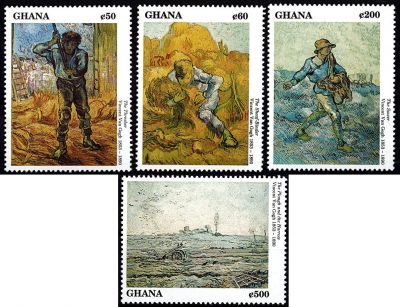 1991 - Ghana Timbres n� 1269/1272 - Peintres - Centenaire de la mort de Vincent Van Gogh (1853-1890) (II)