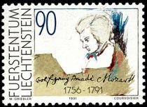 1991 - Liechtenstein n° 955 - Compositeur - Mozart