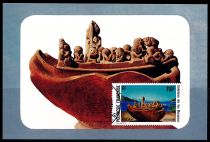 1991 - Polynésie Française cartes maximum n° 386-388- Art - Sculptures des îles marquises