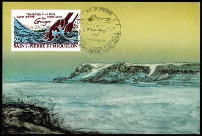 1991 - Saint Pierre et Miquelon carte maximum n� 546 - Sport - Aviron