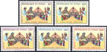 1991 - Tchad Timbres n&deg; 526/530 - Vaccination infantile