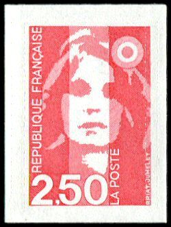 1991 - Timbre France Autoadh�sif 3 (2720) - Marianne du Bicentenaire 2f.50 (rouge)