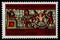 1992 - Andorre Fran&ccedil;ais Timbre n&deg; 422 - Retable de Sant Eulalia d\'Encamp