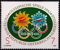 1992 - Autriche timbre n° 1878 - Jeux olympiques d\'hiver - 1992 Albertville