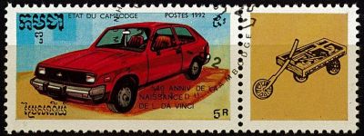 1992 - Cambodge Timbres 1056/1060 - 450e anniversaire de la naissance de L�onard de Vinci