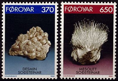 1992 - Feroe Timbres n� 229/230 - Min�raux