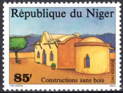 1992 - Niger Timbre n� 828 - Construction sans bois