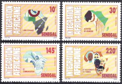 1992 - S�n�gal Timbres n� 976/979 - Int�gration africaine