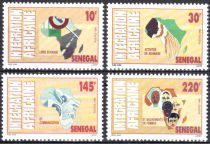 1992 - S&eacute;n&eacute;gal Timbres n&deg; 976/979 - Int&eacute;gration africaine