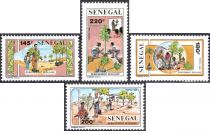 1992 - S&eacute;n&eacute;gal Timbres n&deg; 984/987 - Reboisement scolaire