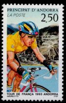 1993 - Andorre Fran&ccedil;ais Timbre n&deg; 434 - Cyclisme - Tour de France