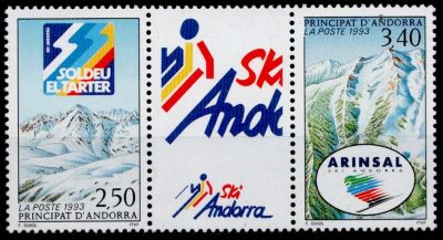1993 - Andorre Fran�ais Timbres n� 425/426 - Stations de ski andorranes