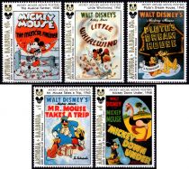 1993 - Antigua Timbres n&deg; 1637/1641 - 65e anniversaire de Mickey (1)