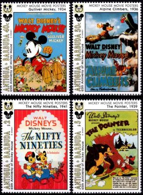 1993 - Antigua Timbres n� 1651/1654 - 65e anniversaire de Mickey (2)