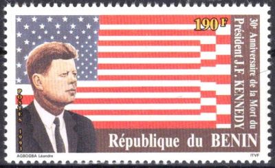 1993 - B�nin Timbre n� 707 - 30e anniversaire de la mort du Pr�sident des Etats-Unis John F. Kennedy