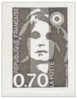 1993 - France Adh�sif 5 (2824) Marianne du Bicentenaire 70c brun bords droits