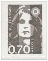 1993 - France Adhésif 5 (2824) Marianne du Bicentenaire 70c brun bords droits