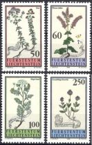 1993 - Liechtenstein timbres n&deg; 1010/1013 - Fleurs du jardin botanique du Liechtenstein