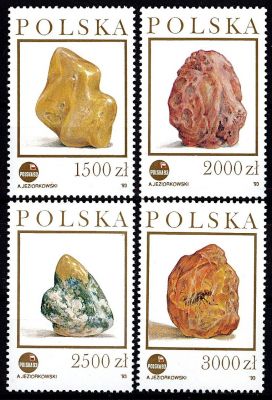 1993 - Pologne Timbres n� 3227/3230 - Min�raux - Exposition philat�lique Polska\'93