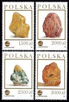 1993 - Pologne Timbres n° 3227/3230 - Minéraux - Exposition philatélique Polska\'93