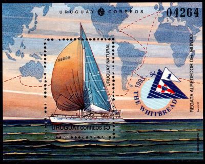 1993 - Uruguay Bloc n� 44 - La Whitbread course � la voile autour du monde