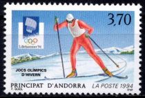 1994 - Andorre Fran&ccedil;ais Timbre n&deg; 441 - Jeux Olympiques d\'hiver &agrave; Lillehammer